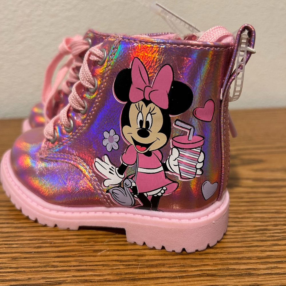 Disney Pink Metallic Minnie Mouse Boots NWOT - Picture 9 of 11